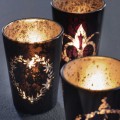 Broste 3er-Set Teelichthalter 'Schwarzes Glas'